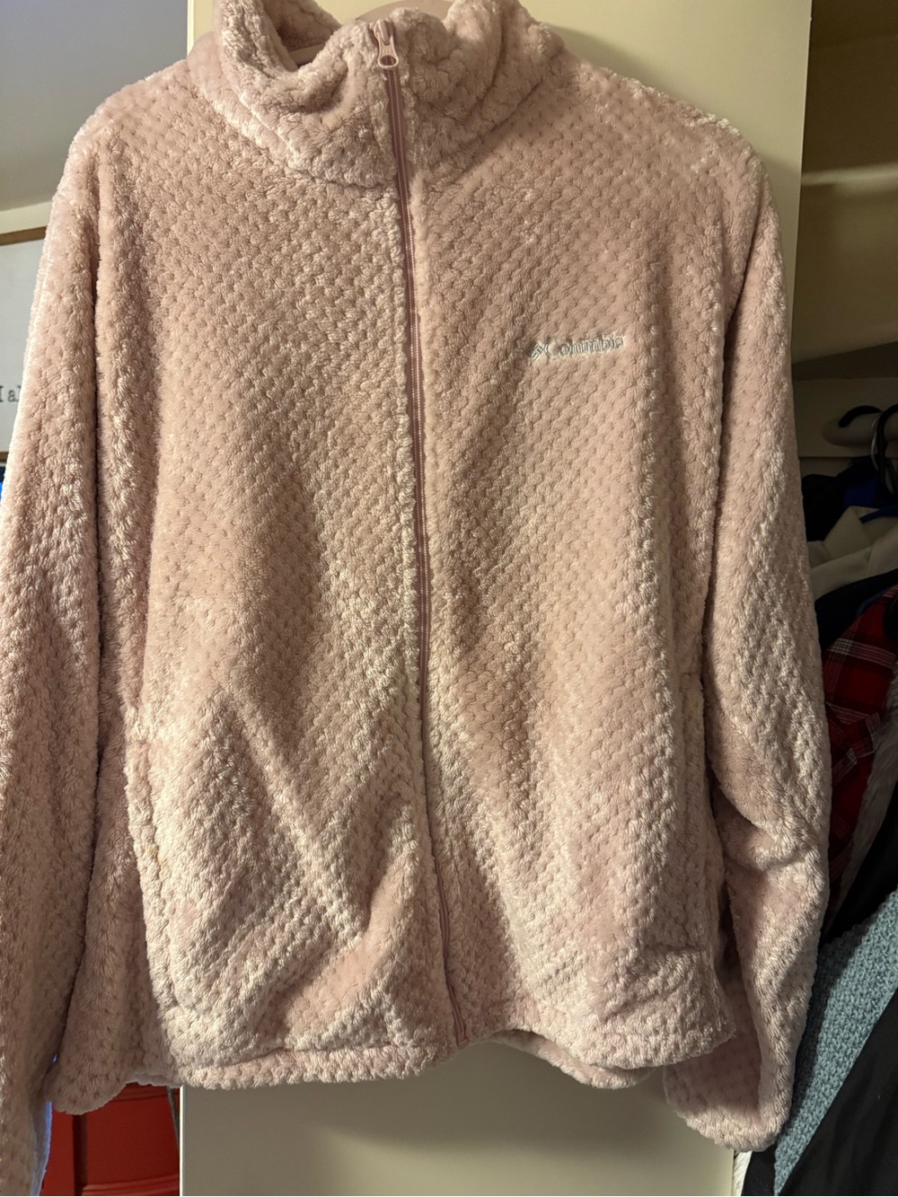 Columbia Pale Pink Plush Full-Zip Teddy Jacket